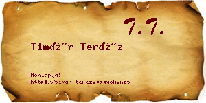 Timár Teréz névjegykártya